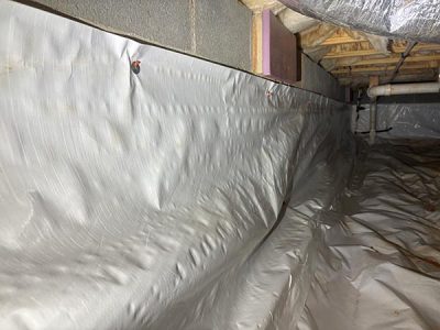 Crawl Space Vapor Barrier Work